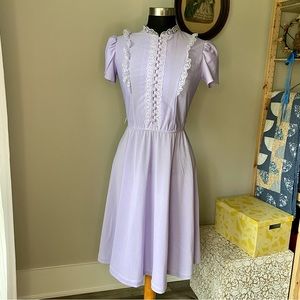 VINTAGE 1970s Purple Victorian-inspired Dress
